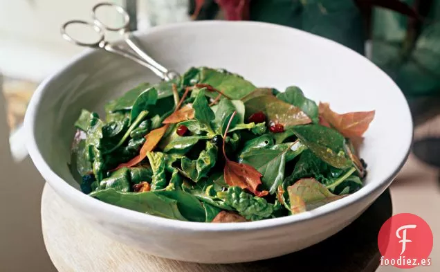 Ensalada de Espinacas Tropicales con Vinagreta de Frutas Calientes