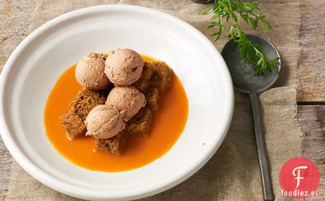 Semifreddo de Chocolate con Leche con Anís Estrellado Pastel de Zanahoria