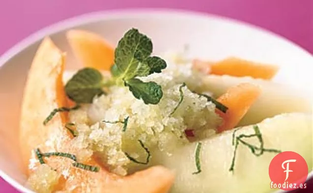 Melón de Verano con Granizado de Albahaca y Menta