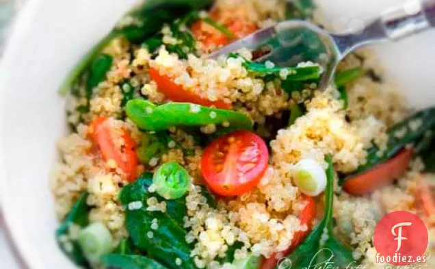 Receta De Ensalada Tibia De Quinua Y Espinacas Con Tomates Uva