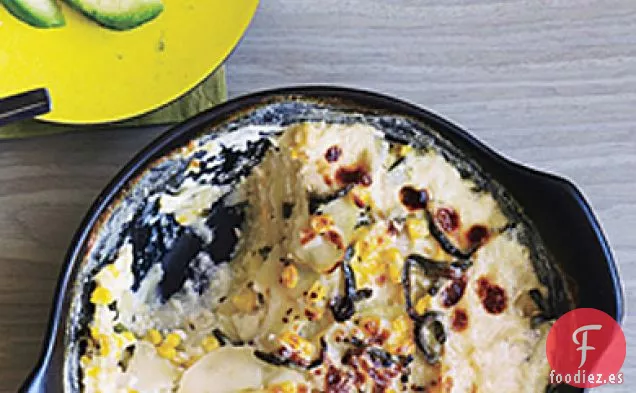 Gratinado de Poblano, Papa y Maíz