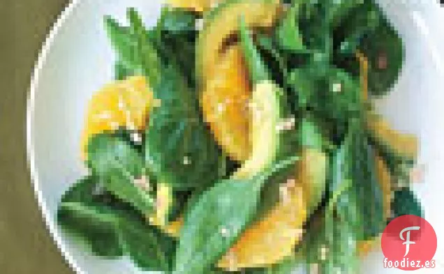 Ensalada Asiática de Espinacas con Naranja y Aguacate