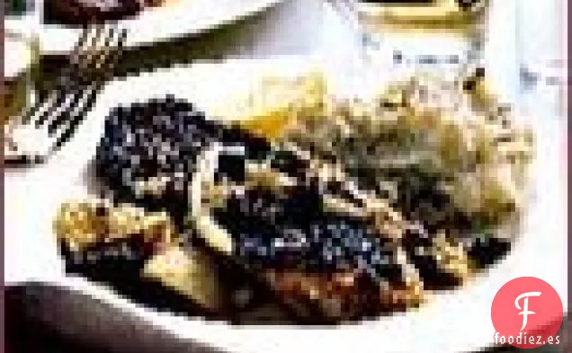 Pargo con Costra de Tomate con Alcachofas y Aceitunas