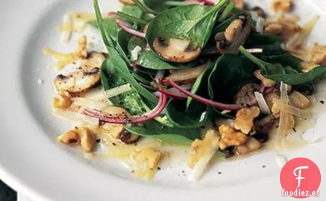 Ensalada De Espinacas Con Champiñones De Limón Tibios