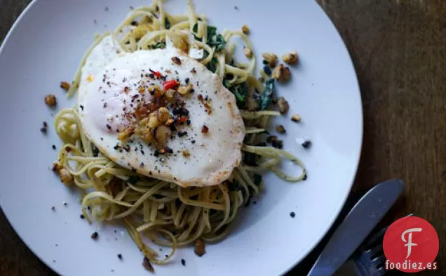 Espaguetis con Espinacas y Nueces