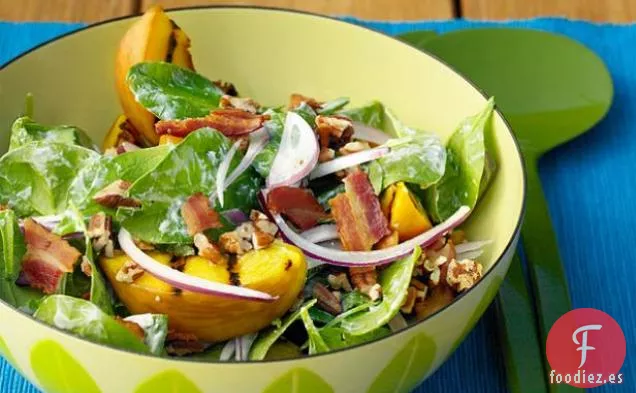 Ensalada de Espinacas con Melocotones a la Parrilla