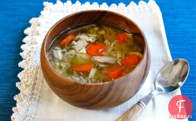 Sopa de Arroz con Pollo Asado