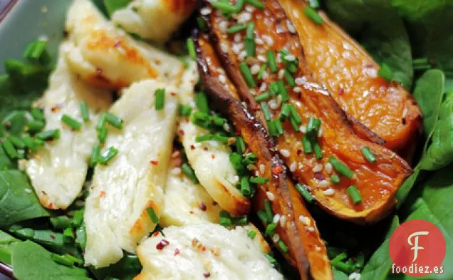Espinacas Baby, Halloumi Y Calabaza Glaseada