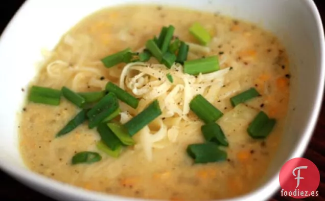 Cena de esta noche: Sopa de Maíz con queso Cheddar