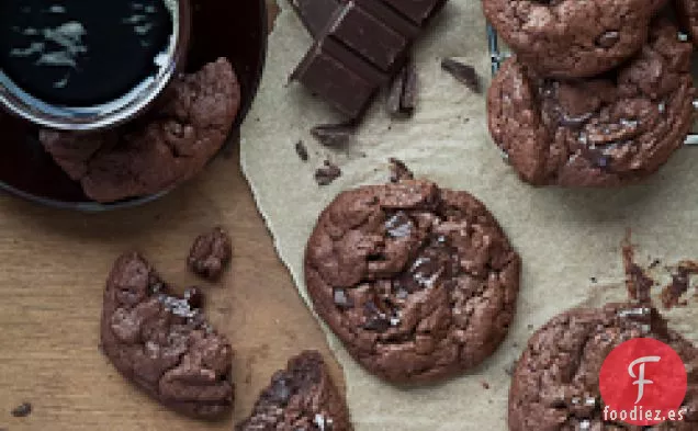 Galletas Dobles de Chocolate con Trozos de Chocolate (Sin Gluten, Sin Granos, Paleo)
