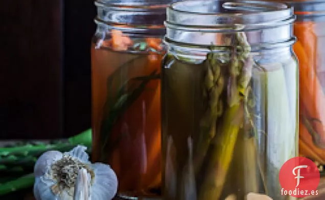 Zanahorias en Escabeche Rápidas y Espárragos con Estragón