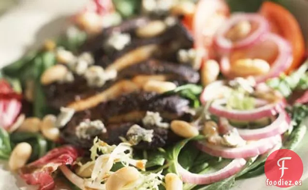 Ensalada de Champiñones y Portobello Ennegrecido