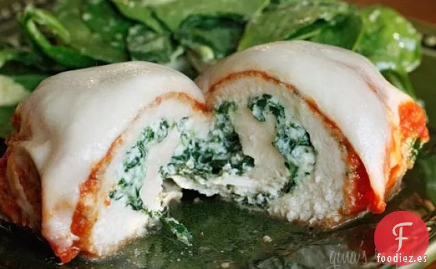 Rollatini De Pollo Con Espinacas Alla Parmesana