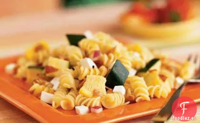 Ensalada de Rotini, Calabaza de Verano y Jamón con Aderezo de Romero