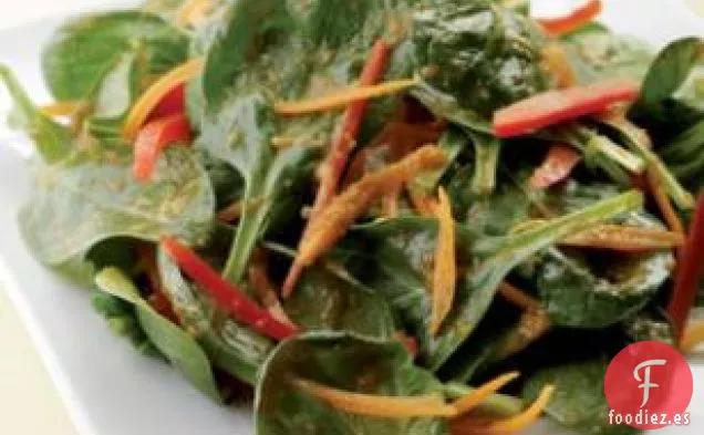 Ensalada De Espinacas Con Aderezo Japonés De Jengibre