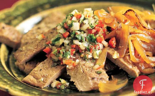 Churrasco con Pebre (Solomillo de Ternera a la Parrilla con Salsa de Cilantro Chileno)