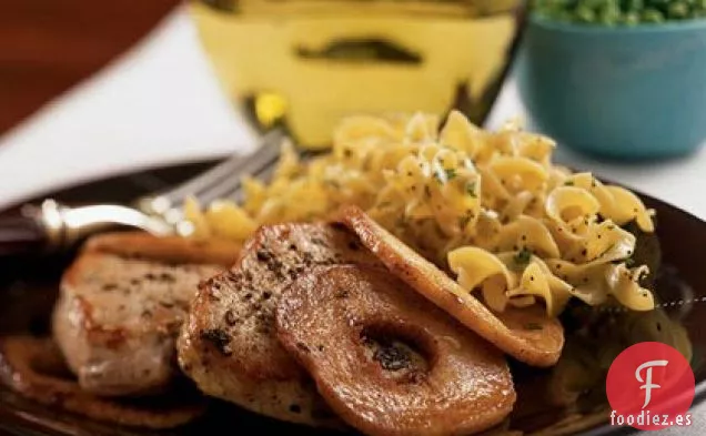Chuletas de Lomo de Cerdo con Manzanas con Canela