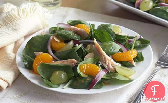 Ensalada de Espinacas Mandarinas con Pollo