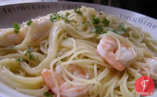 Cena de esta noche: Gambas con Pasta