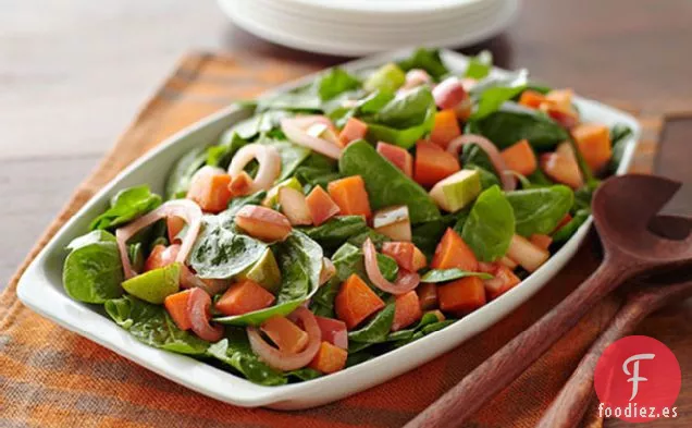 Ensalada de Batata, Manzana y Espinacas