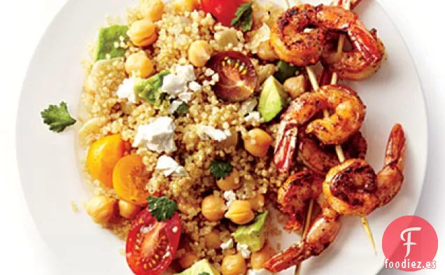 Camarones Picantes a la Parrilla con Ensalada de Quinua