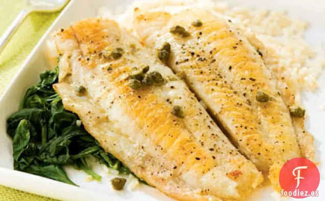Piccata de Platija con Espinacas