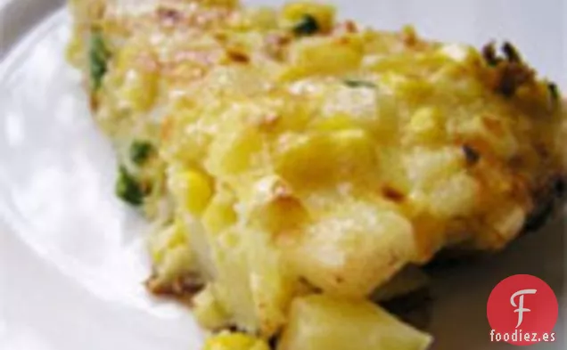 Cena de esta noche: Frittata con Maíz, Cebolleta y Papa