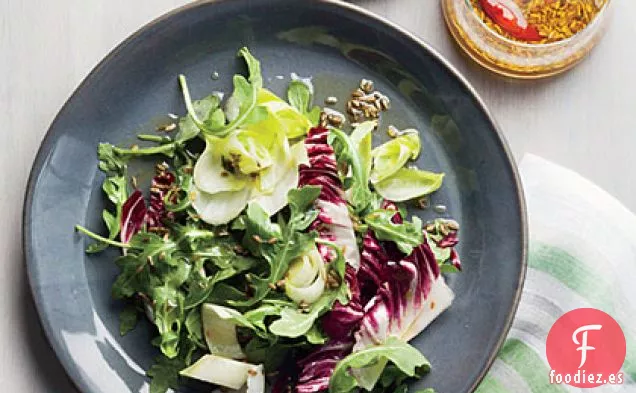 Ensalada de Verduras Amargas con Aderezo Mirin Especiado