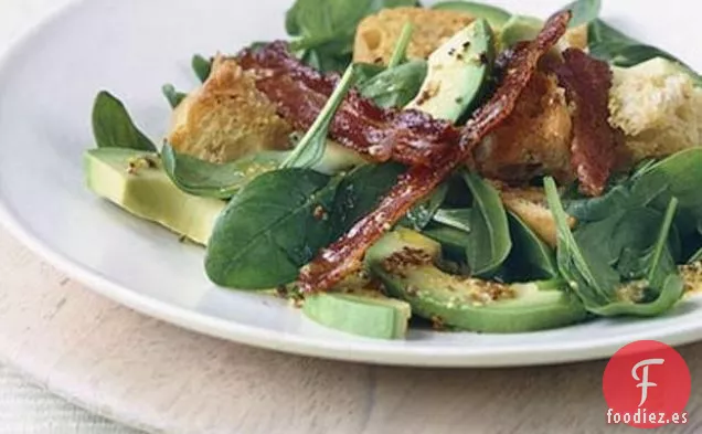 Ensalada de Tocino, Aguacate y Espinacas