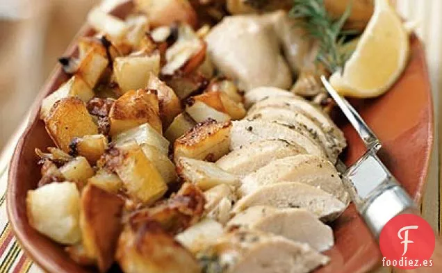 Pollo Asado al Limón y Romero con Patatas