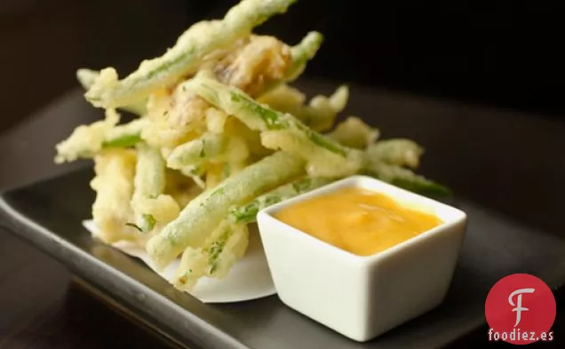 Tempura de Judías Verdes y Shiitake con Mayonesa Ponzu