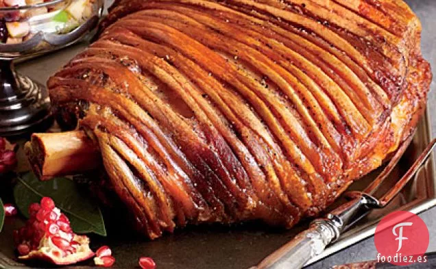 Jamón Fresco Crujiente de Picnic con Salsa de Manzana, Arándano y Granada