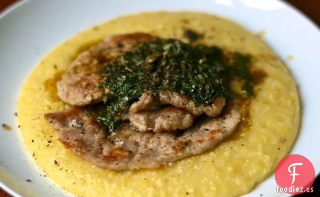 Cena de Esta Noche: Escalopin de Cerdo con Salsa Verde de Mantequilla Marrón