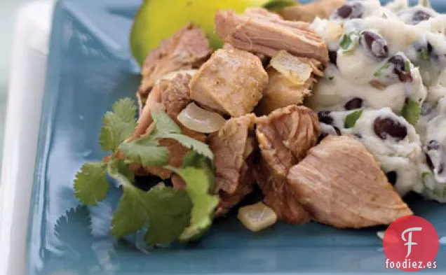 Frijoles negros y patatas