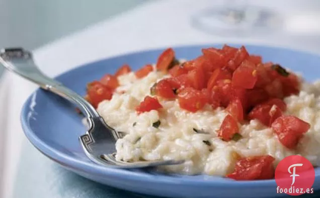 Risotto de Limón y Albahaca con Cobertura de Tomate