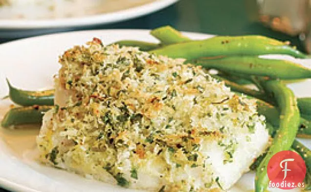 Bacalao Asado Con Migas De Limón y perejil