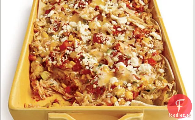 Cazuela de Pollo Mexicano con Salsa de Tomate Carbonizado