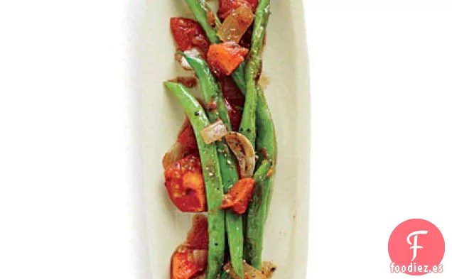 Judías Verdes con Tomates Guisados y Especias