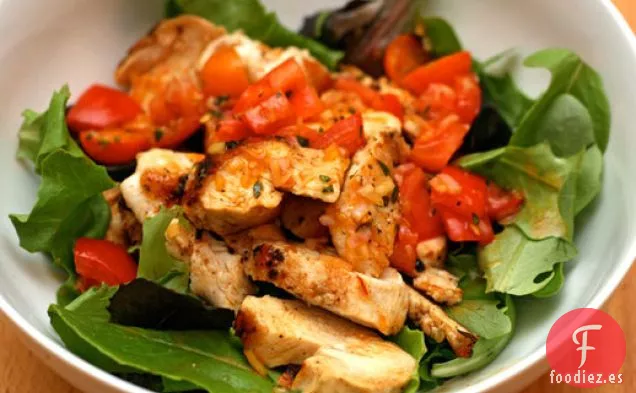 Cena de esta noche: Pollo con Vinagreta de Tomate y Azafrán con Verduras Mixtas