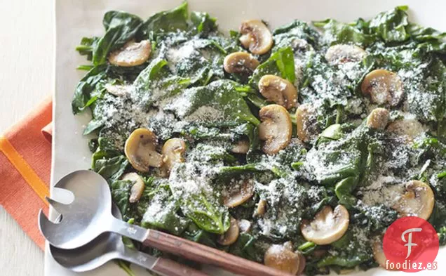 Saltear Espinacas con Champiñones
