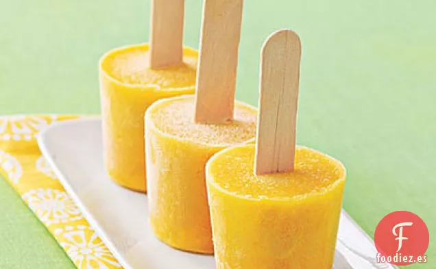 Paletas de Yogur Helado de Vainilla y Naranja