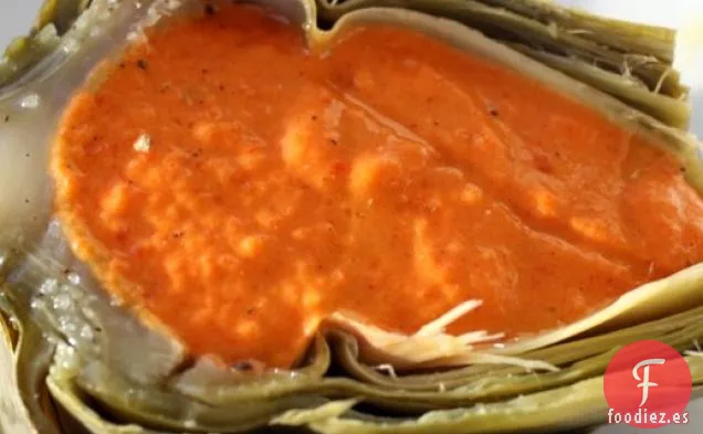 Francés en un instante (Vacaciones): Caviar de Pimiento Rojo en Alcachofas Frías