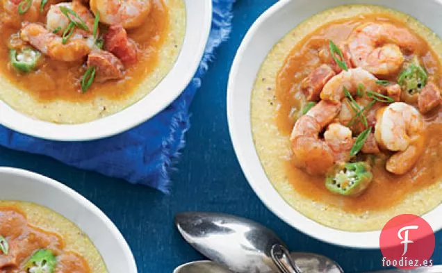 Salsa de Gumbo sobre Sémola de tierra de piedra