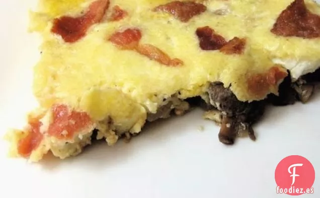 Saludable y Deliciosa: Frittata con Champiñones, Tocino y Parmesano