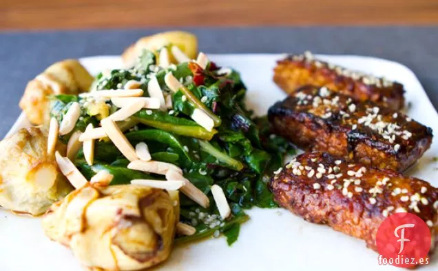 Tempeh Ennegrecido Pegajoso, Acelga de Manzana