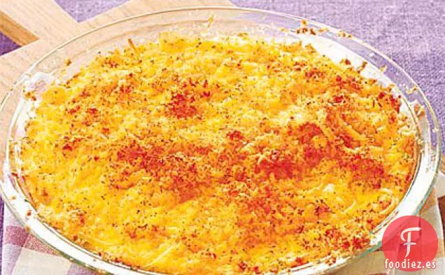 Espaguetis Gratinados con Tres Quesos