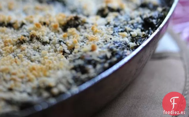 Salsa de Espinacas con Costra de Panko