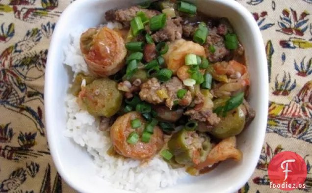 Camarones, Andouille y Gumbo de Okra