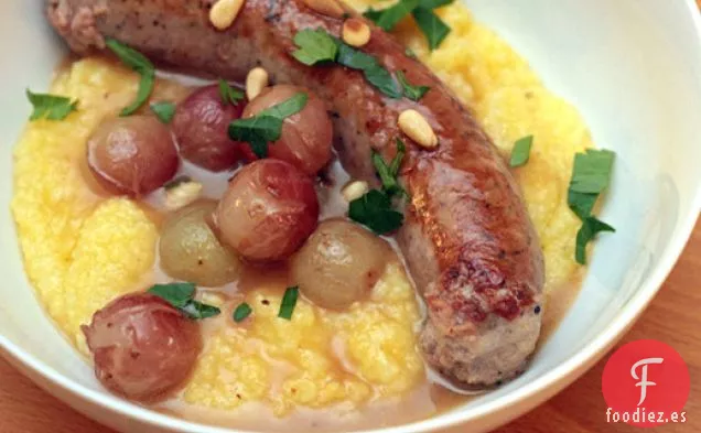 Salchicha de Hinojo con Uvas Arrugadas y Extracto de Uva