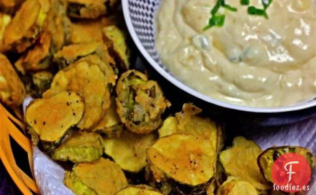 Encurtidos Fritos con Remoulade Picante